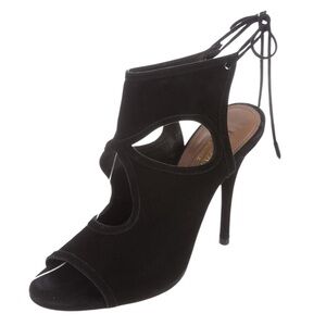 Aquazzura Sexy Thing Black Lace-Up Heels